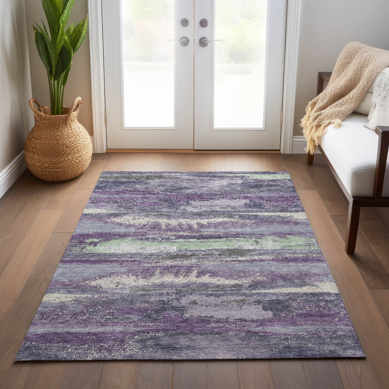 Aleighna Area Rug with Non-Slip Backing, Rectangle 8' x 10'