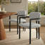 Elio Barrel Fabric And Metal Dining Chair In Black Dove Grey-109758055