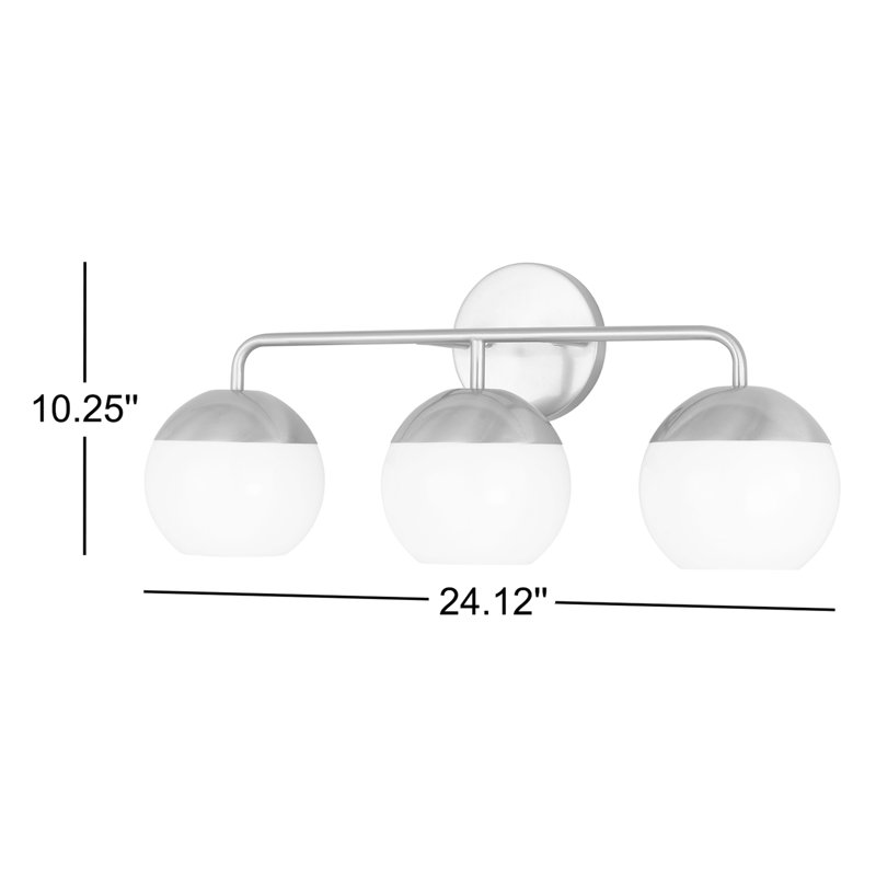 Éclairage pour salle de bain à intensité variable 3 lumières Avoca, Laiton satiné