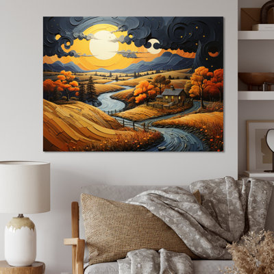 «Countryside Moody Skies Patchwork II», reproduction sur toile