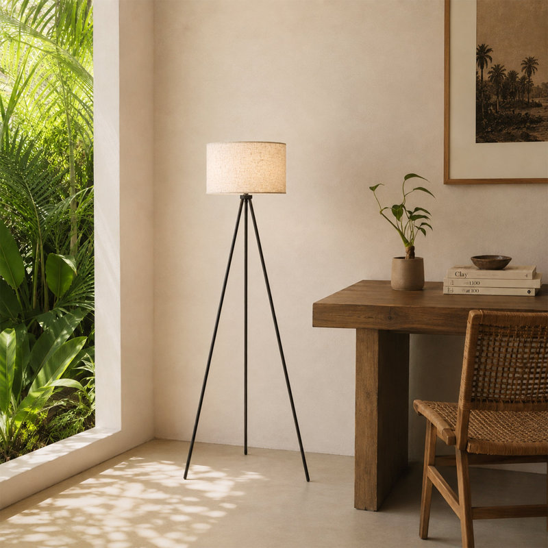 Zawadi 59'' Black Tripod Floor Lamp