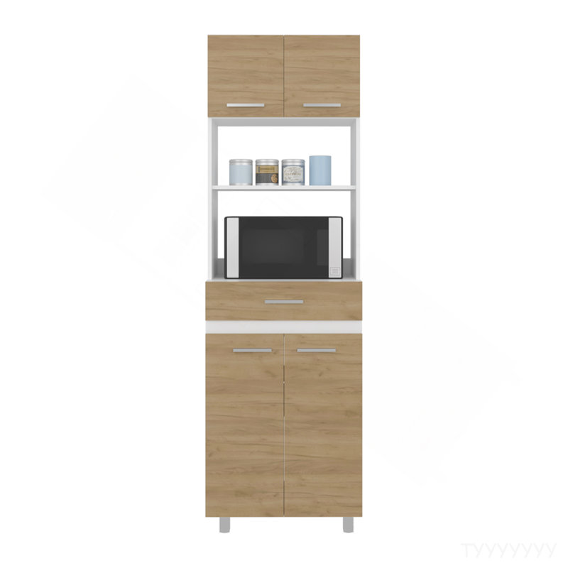 Garde-manger Lakeridge - Solution de rangement moderne avec finition en bois blanc et macadamia