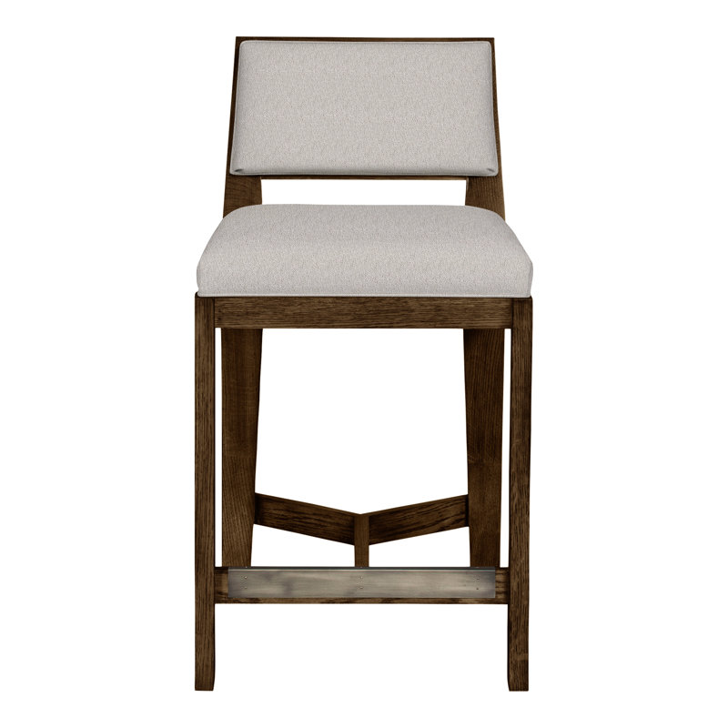 Scoville By Thom Filicia Upholstered Counter Stool with Solid Wood Frame, La Havane, Navada granit
