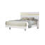 Cadre grand lit, DEL sous le lit, design contemporain, couleur blanc / or, bois d'ingénierie et métal, garniture en acrylique, prêt pour le matelas, preuve
