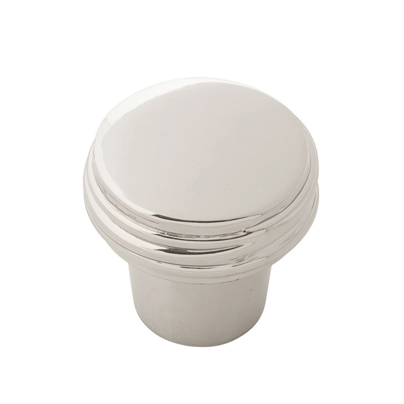 Fermata Round Knob, Polished Nickel