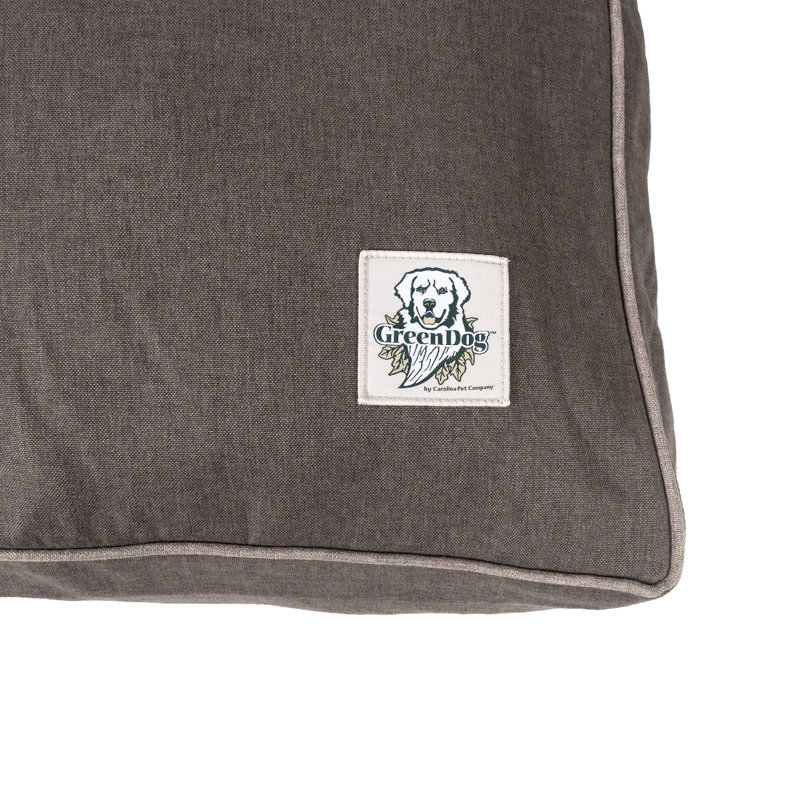 Lit pour chien avec housse amovible GreenDog Luxe Neutral Pet Napper , Grand (l 42 po x P 30 po x H 4 po), Gris foncé