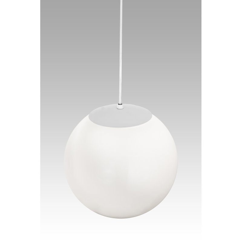Bola 1 - Light Pendant, White, 12" H x 5" W x 5" D