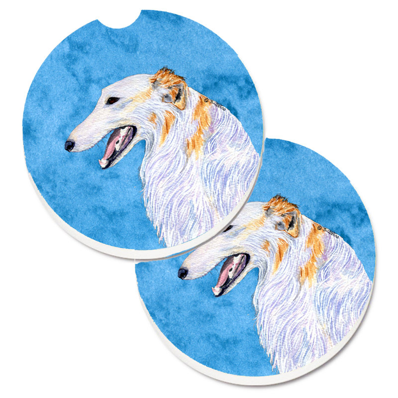 Sous-verre barbu collie voiture, Barzoï