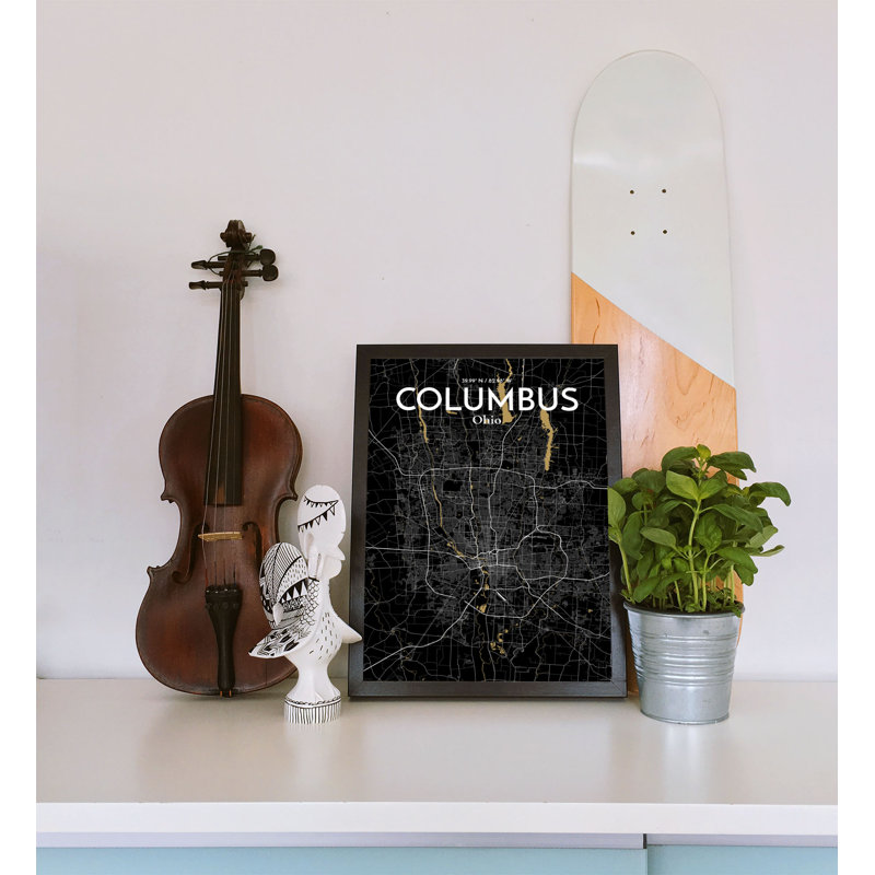 Columbus City Map - No Frame Print, 43.2cm H x 27.9cm W x 0.13cm D