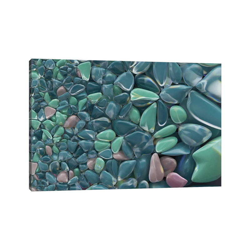 Colourful Sea Pebble Background by Mike Kiev - Wrapped Canvas Print, 20.32 cm H x 30.48 cm W