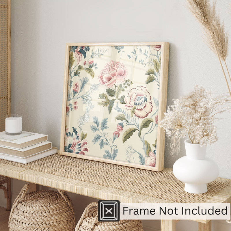 Motif floral de fleurs III, H 10 po x l 10 po