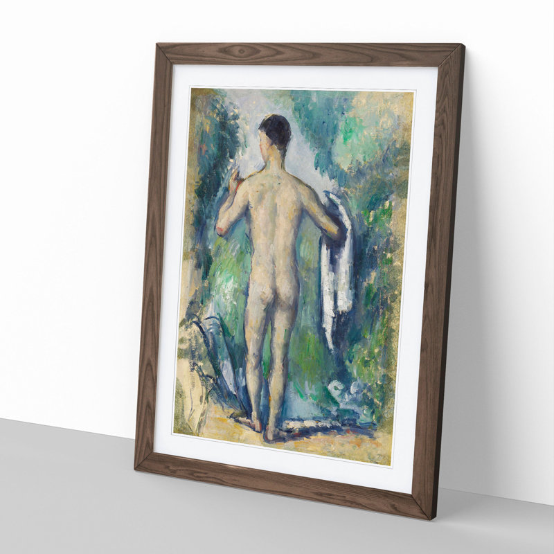Standing Bather by Paul Cezanne - Picture Frame Painting, Walnut, 65cm H x 48cm W x 2cm D