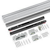 Concealed Sliding Barn Door Hardware Apply For 32-48'' Door, Aluminum Wall Mount System (Door Not Included)