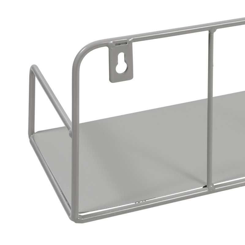 Metal Bracket Shelf, 6" H x 18" W x 6" D, Gray