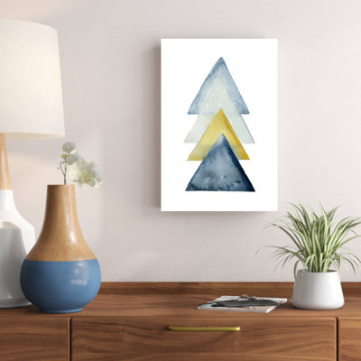 Triangles empilés en aquarelle-reproduction d’art sur toile tendue