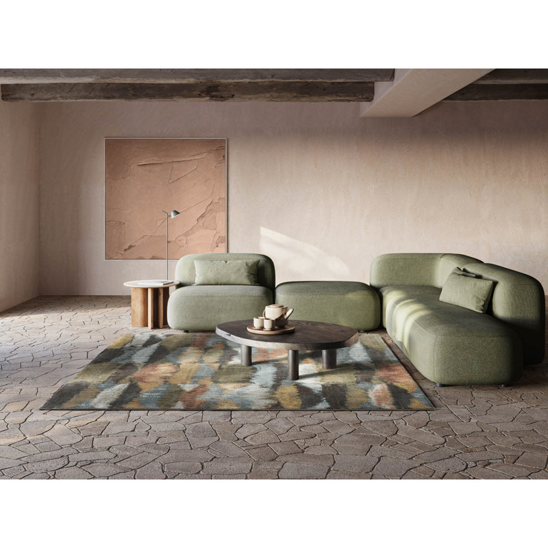 Galleria Grey/Blue/Orange Rug, Rectangle 133 x 195 cm