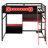 Full Size Wood Loft Bed With Desk, Shelves, LED Lights, USB Ports And Pegboard-1591346569