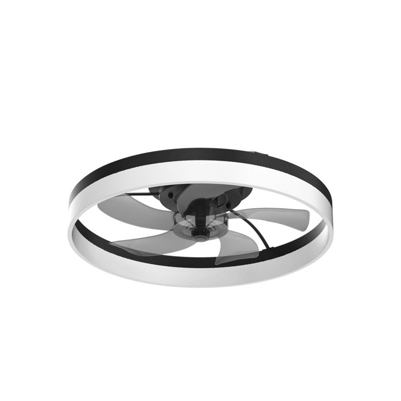 Petits ventilateurs de plafond 19,7 pouces avec lumières et télécommande, Noir, Noir