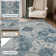 Blue /Ivory Performance Machine Washable Non-slip Area Rugs