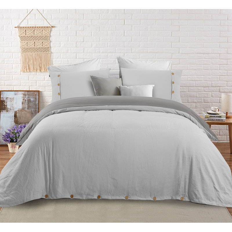 Ensemble de housse de couette réversible Swift Home, fermeture à boutons et attaches intérieures, literie toutes saisons
