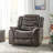 Oversized Glider Recliner With Dark Brown Plush Fabric For Ultimate Comfort And Elegant Home Decor