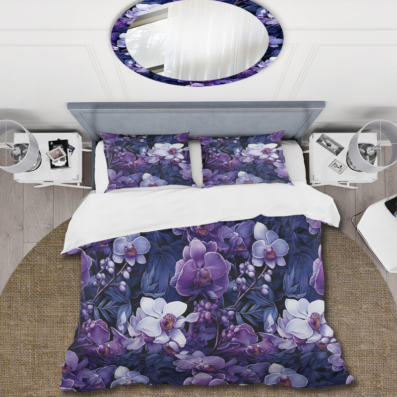 Literie Orchid Twilight, Housse de couette pour très grand lit et 2 très
