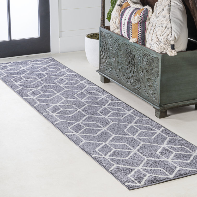Amuda Blocks Modern Geometric Gray/White Rug