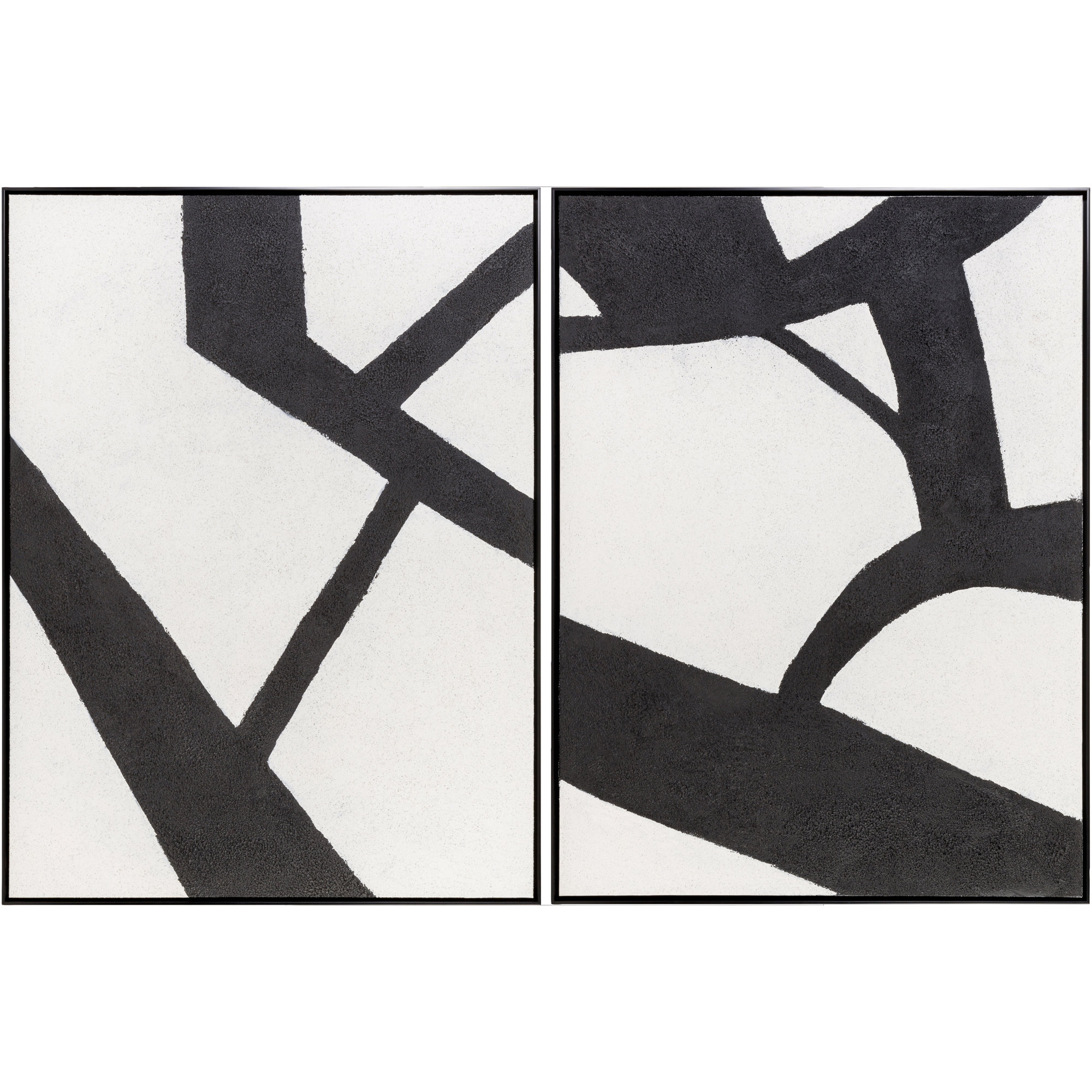 Lucero 2 Piece Graphic Art Set on Canvas, Black Framed, 48" H x 36" W