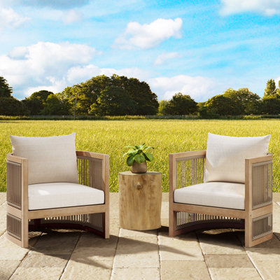 Sandmere 2-Piece Coastal Modern Outdoor Club Chair With MGO Table