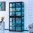 Metal Display Cabinet with Glass Doors and Shelves-1686444958