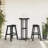 vidaXL Garden Bar Set 3 pcs Black HDPE