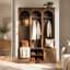 71" Tall 3 Arch Hall Tree, Entryway Coat Rack Shoe Storage Bench with 6 hooks