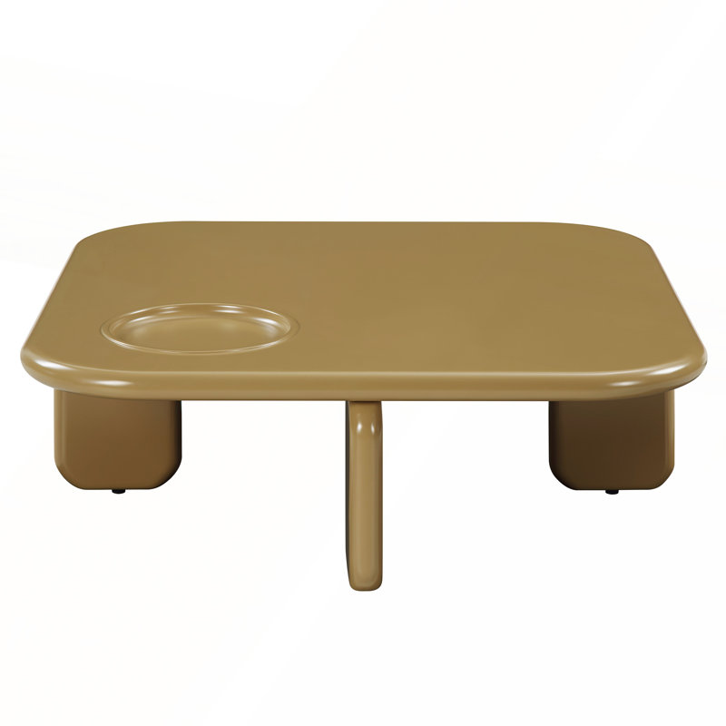 Table basse haute brillance avec fabrication en panneau de fibres à densité moyenne durable et design moderne et élégant pour des espaces de vie élégants