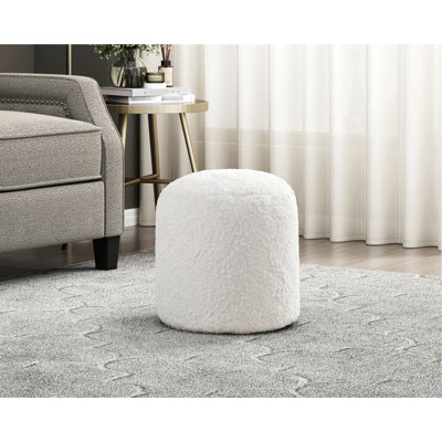 Repose-pieds cylindrique avec base antidérapante et fermeture à glissière en tissu chenille multicolore avec capacité de 300 lb
