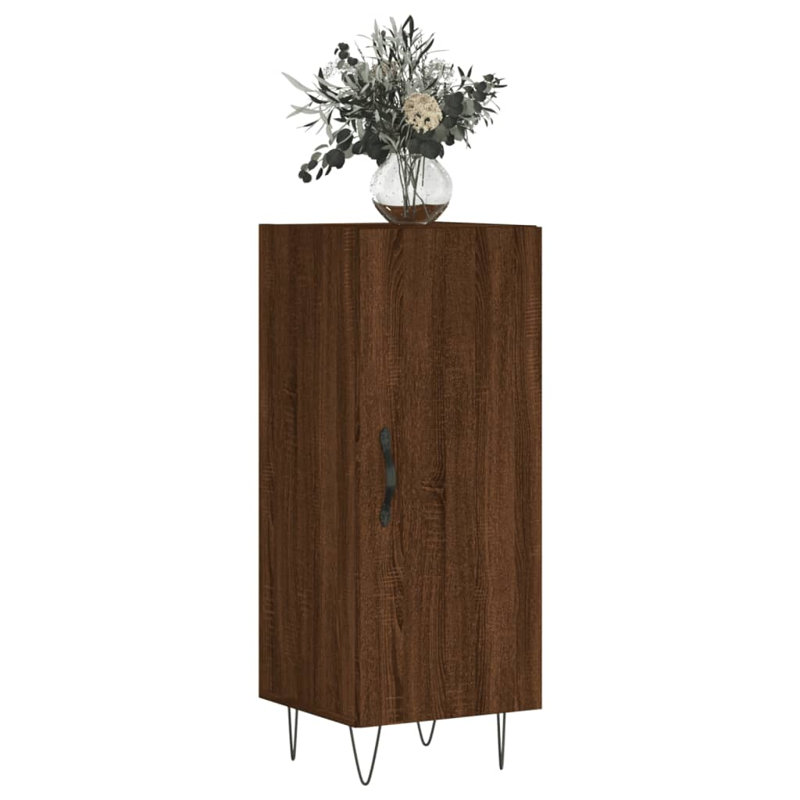 Hysham Metal 1 - Door Standard Accent Cabinet, Brown Oak