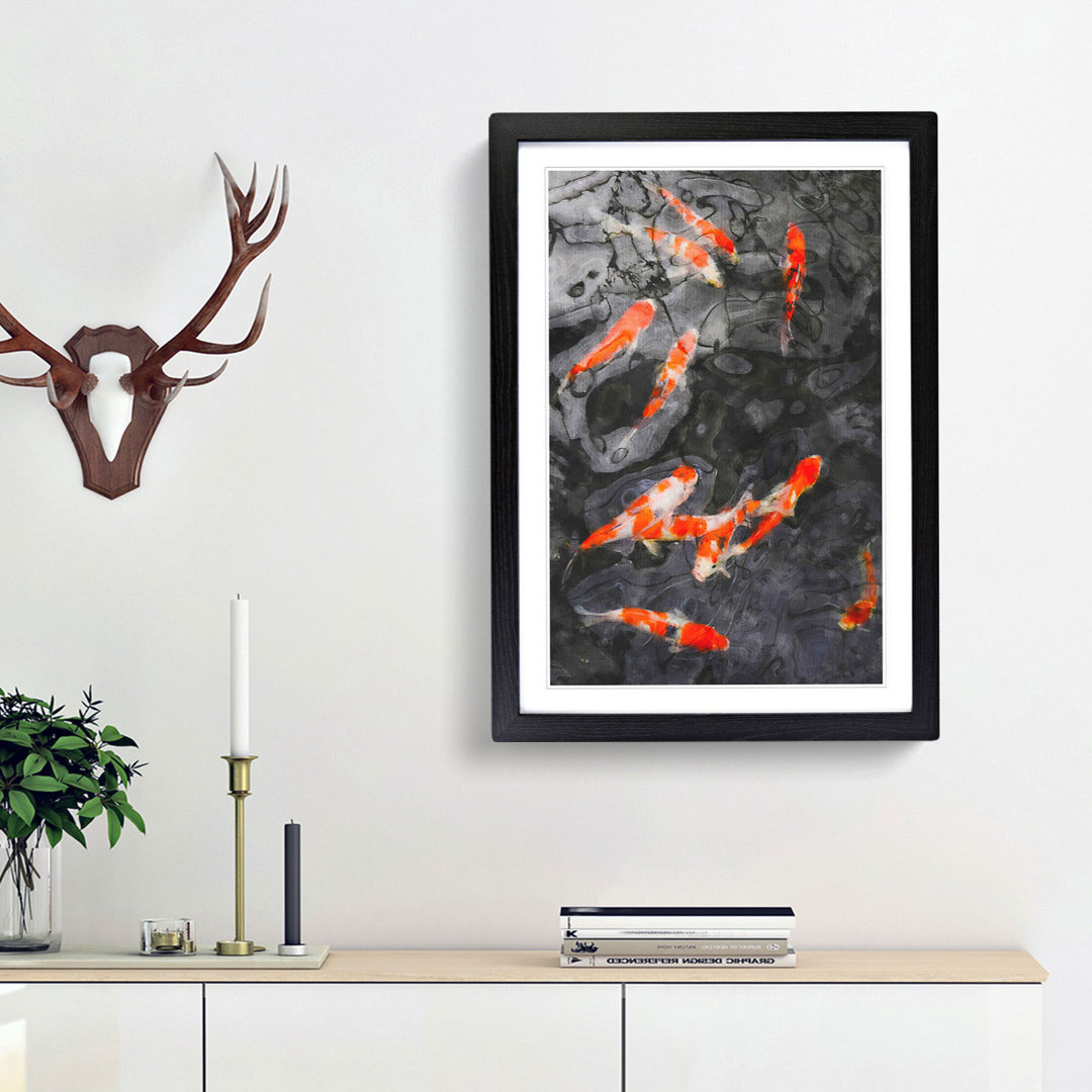Carp and Koi Fish - Picture Frame Painting Print