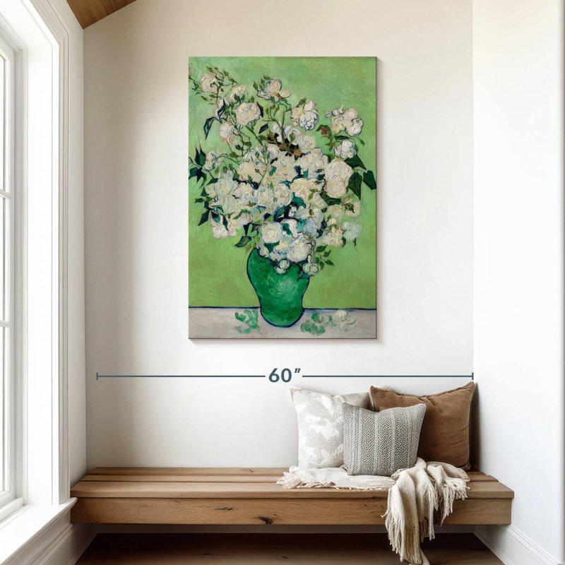 Harnek un vase de roses, H 45 po x l 30 po