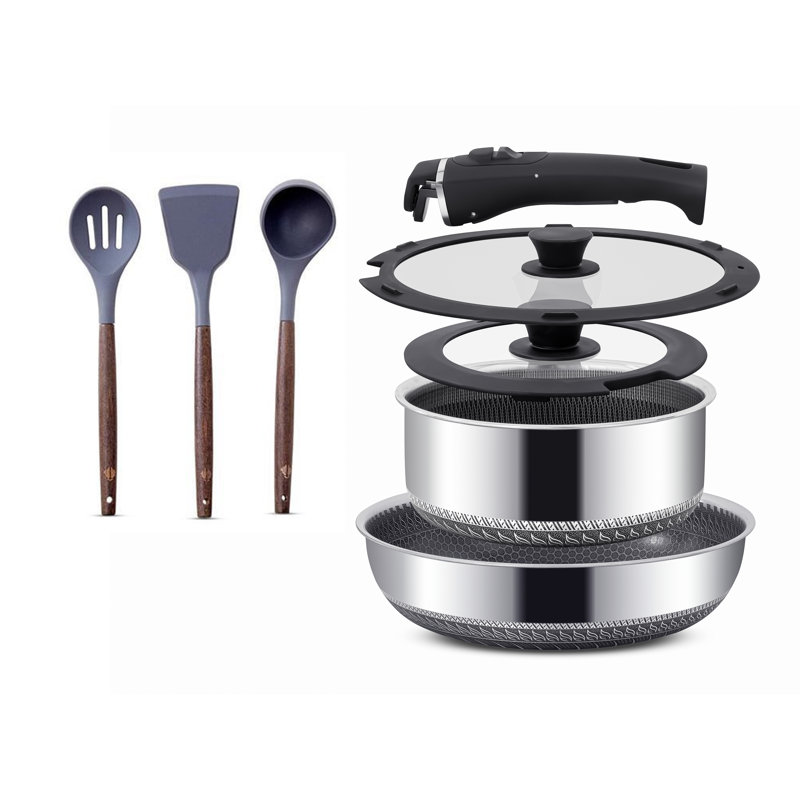 8 - Piece Non-Stick Stainless Steel Cookware Set
