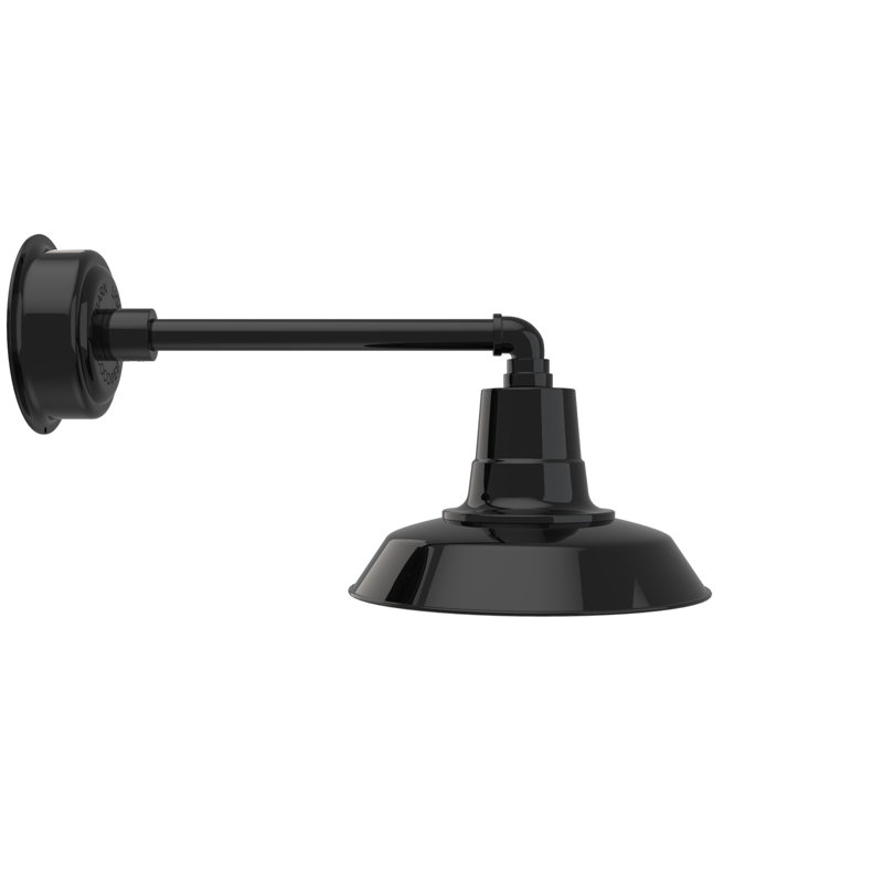 Luminaire de grange d'extérieur Haleigh, Noir, H 13,125 po x l 12,25 po x P 23,0625 po