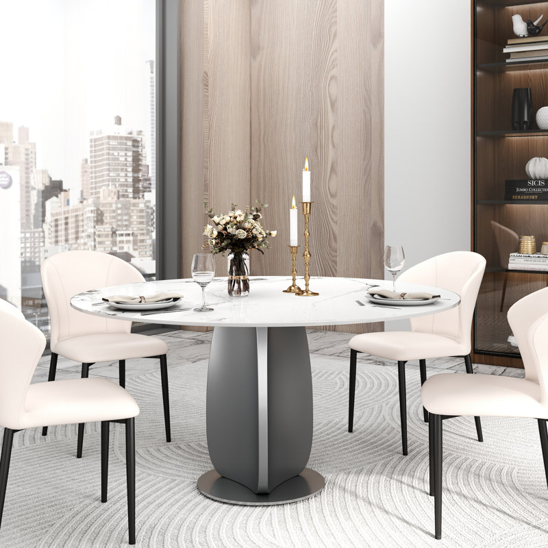 Table de salle à manger 59,05 po Modern, Blanc