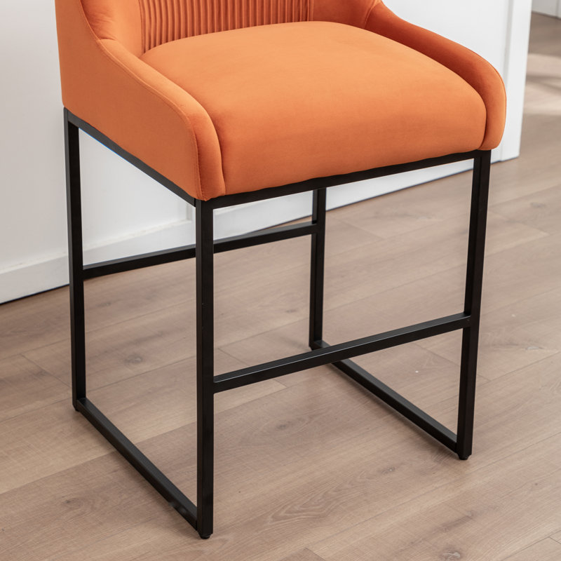 Maghull Upholstered Counter Stool, Orange