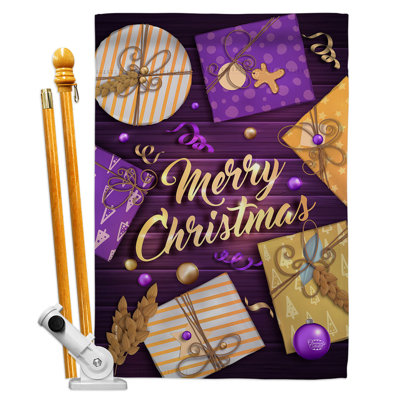 Double Sided 40'' H x 28'' W Polyester Christmas Flag Set