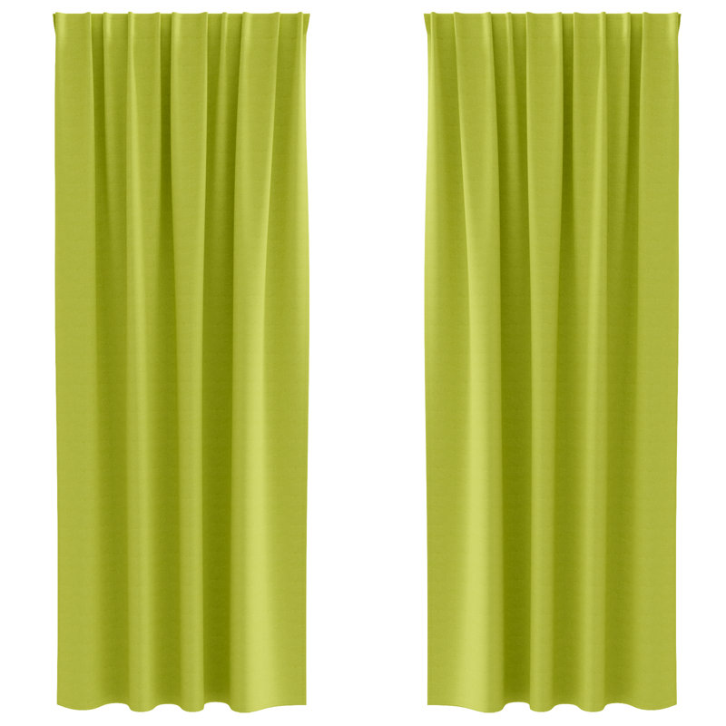 Curtains With Curtains 2 Pcs Polyester, Apple Green, 140cm Width x 225cm Drop