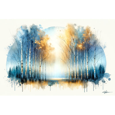 Art mural sur toile Golden Birch