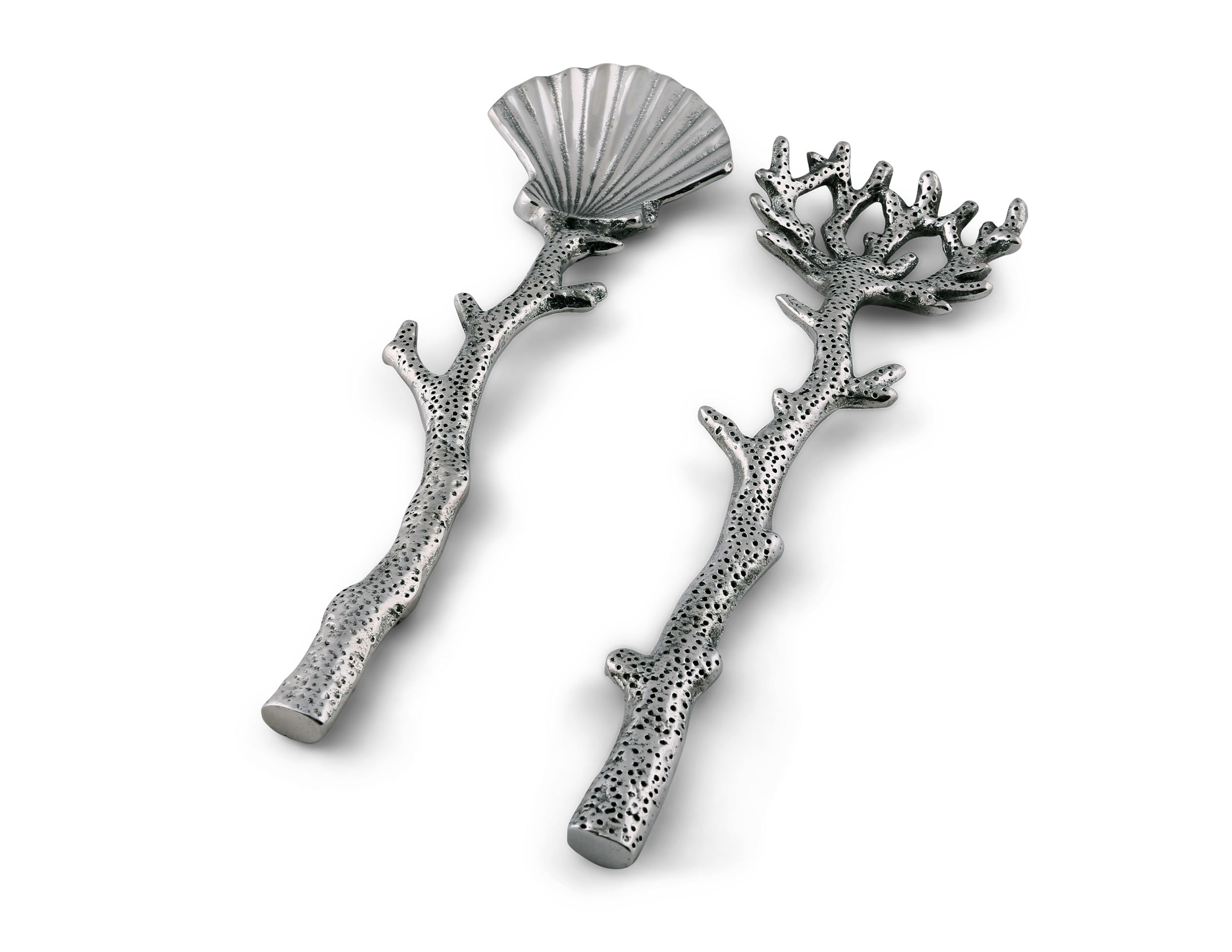 Arthur Court Coastal Shell and Sea Life 2 Piece Salad Serving Set | Perigold