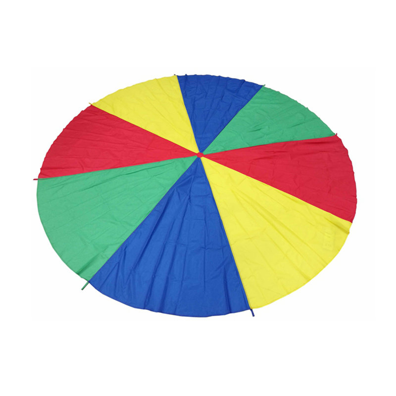Parachute de jeu 12 pieds pour enfants 8 poignées avec sac de rangement Parachute pour enfants
