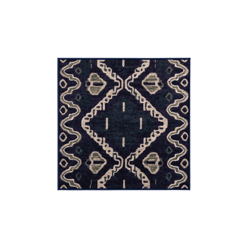 Machine Washable Purple Area Rug, Square 4'
