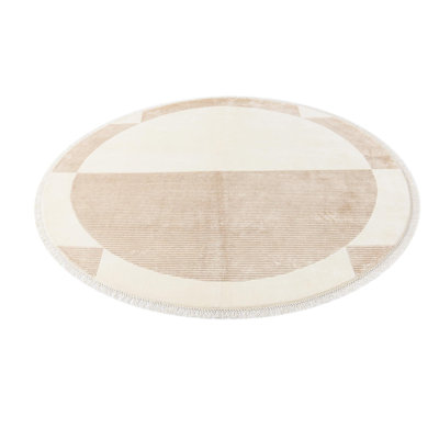 Tapis rond rond beige
