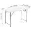 Table portative en plastique de 120 cm avec poignée pour le camping et les pique-niques - Modèle 6 personnes, trois hauteurs disponibles, construction haute densité, pliable et compacte, poignée de transport facile, idéale pour les pique-niques et les événements en plein air