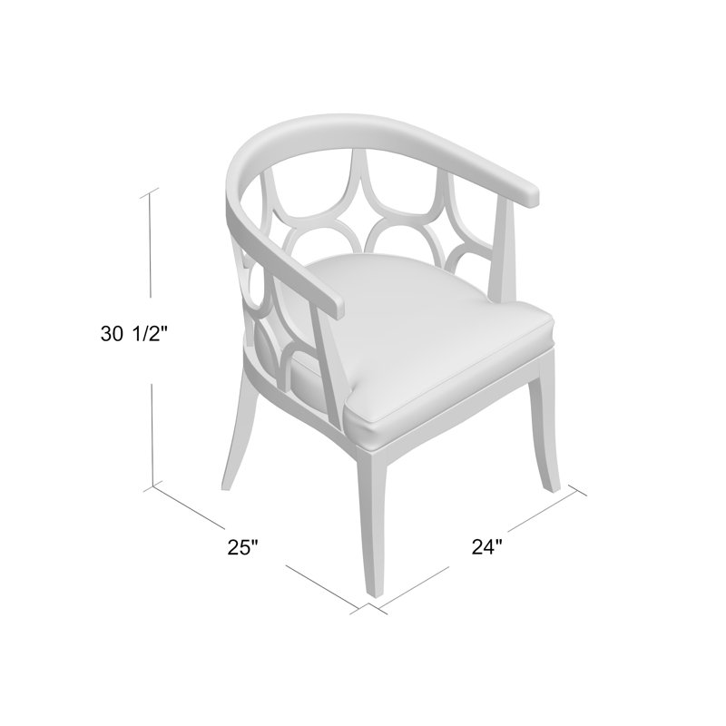 Linen Barrel Chair, White